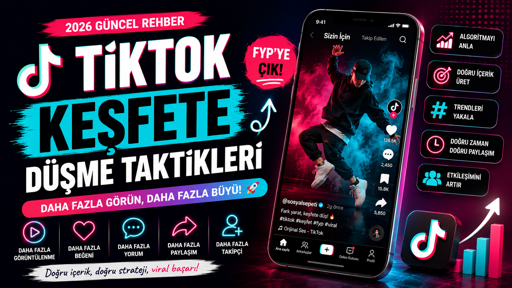TikTok Keşfete Düşme Taktikleri (2026 Güncel Rehber)